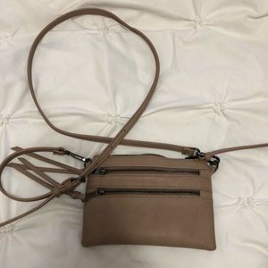 Tan mini crossbody bag